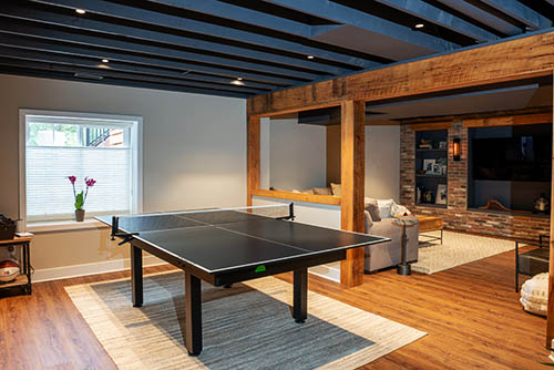 Basement with Ping-Pong Table