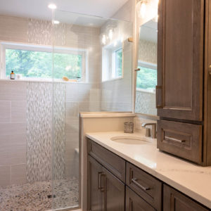 Glass Tile Accent Shower