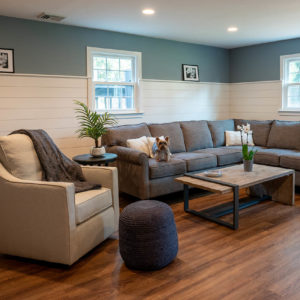 Family Room with Shiplap