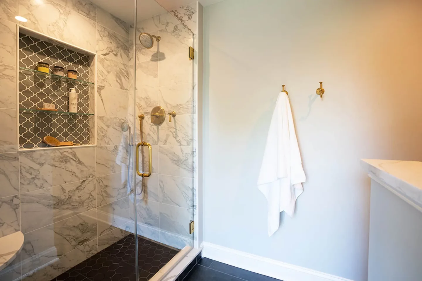 Enclosed Glass Shower Room in Lower Gwynedd Primary Bath by Custom Craft