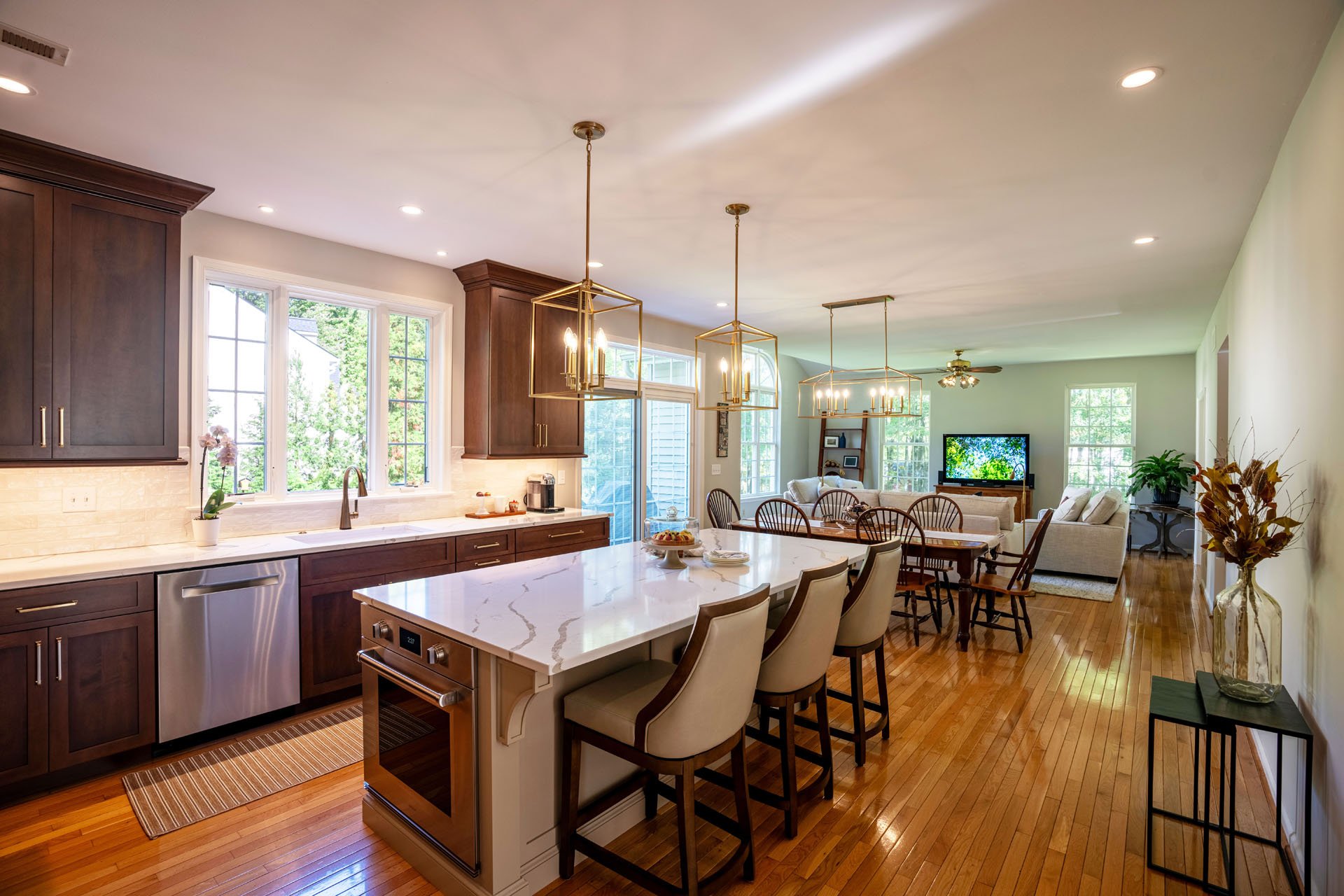 Open & Elegant Sellersville Kitchen & Family Room