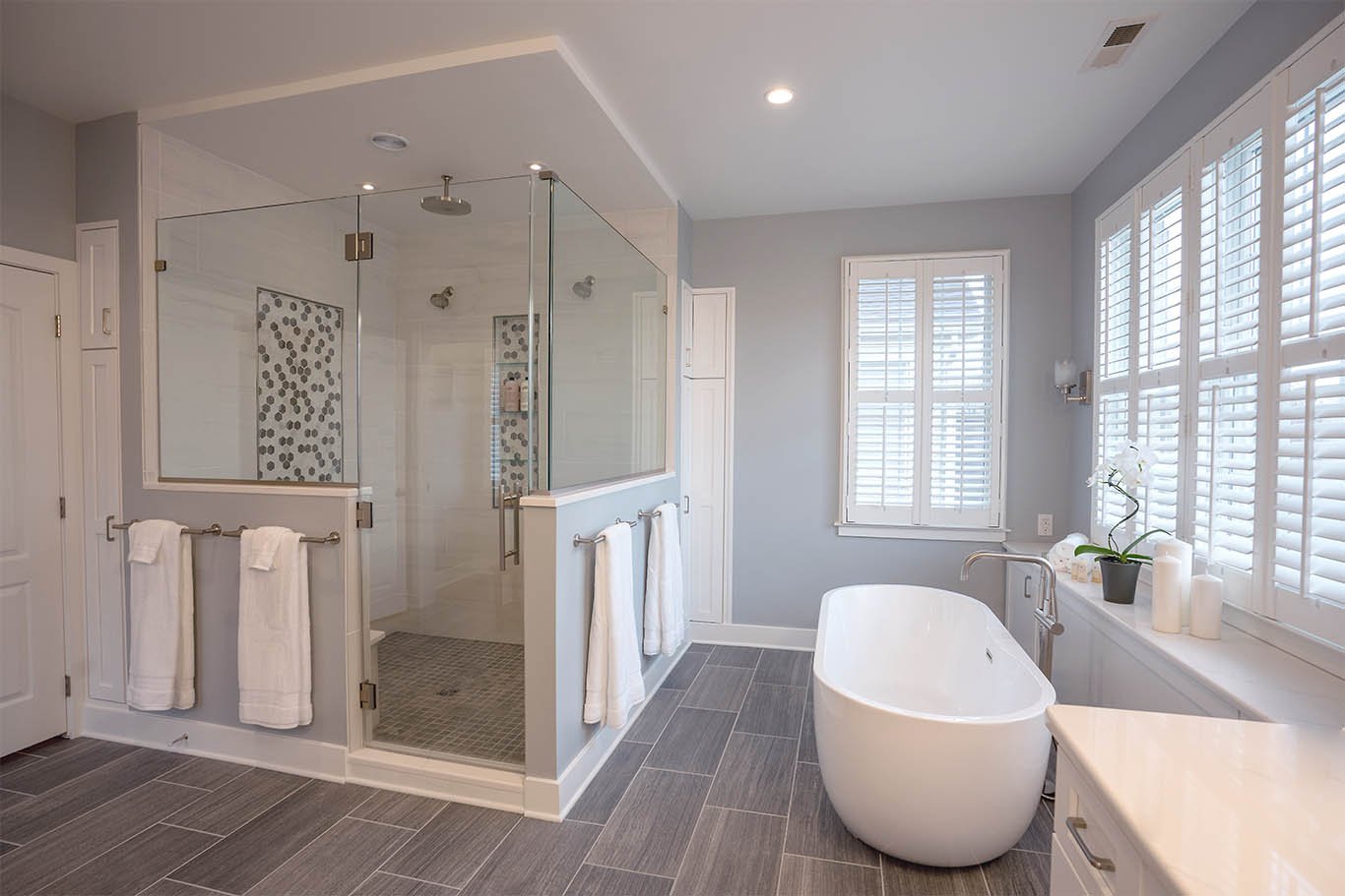 Overwhelmed by 2020? Create an At-Home Spa with these Bathroom Remodel Ideas 1 Large Shower and Soaking Tub