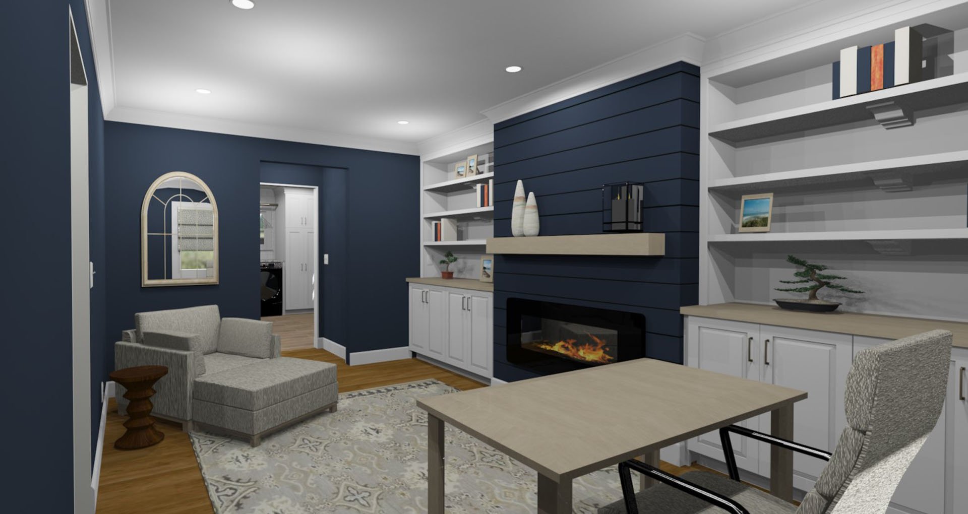 Rendering of home office design