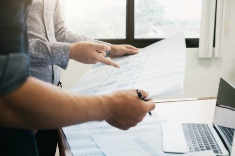 two interior designers meeting