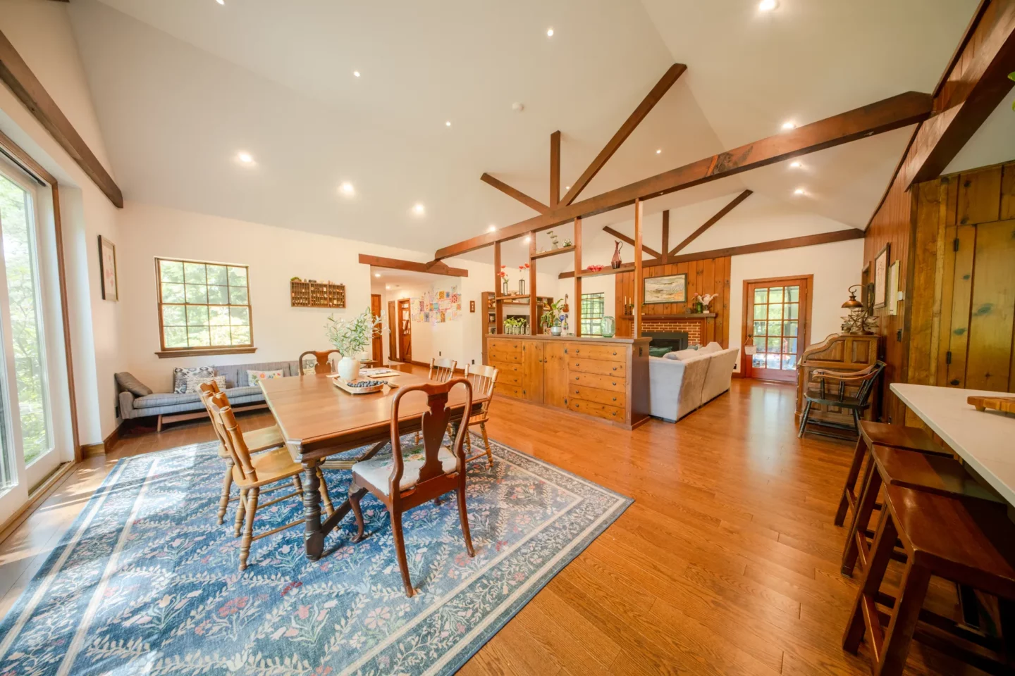Open-concept kitchen and dining room designed for modern family living during this Lansdale home renovation.